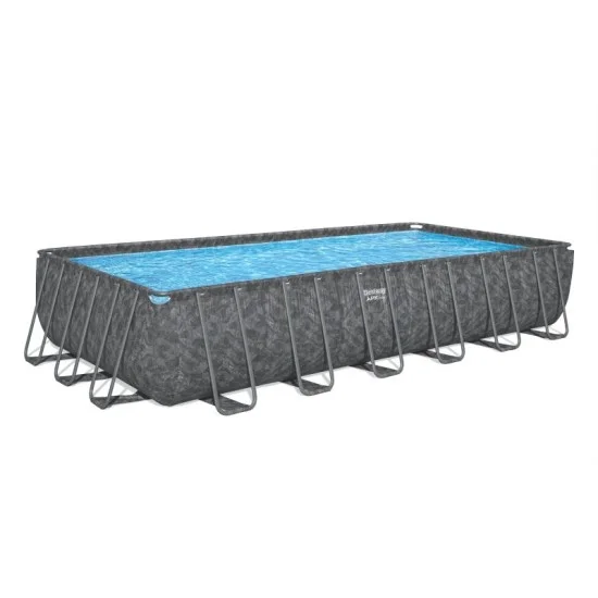 Bestway 7.32m x 3.66m x 1.32m rectangular pool set (pool, sand filter pump(220-240v), ladder, cover, polysphere? pool filtration balls.)